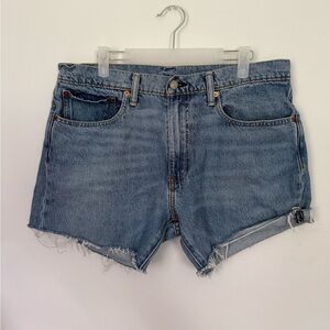 Levi's 512 Cut Off Denim Shorts Mens Womens Frayed Size 34” Waist